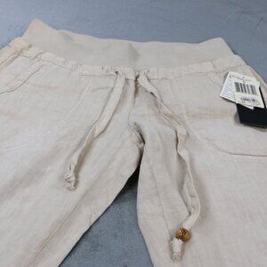 Guess Linen Blend Jogger Pants Women S Beige Casual Elastic Waist NWT Read